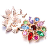 6pcs Mixed Metal 18mm Rhinestone Snap Button Jewelry