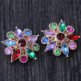 6pcs Mixed Metal 18mm Rhinestone Snap Button Jewelry