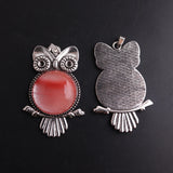6pcs Natural Stone Owl Pendant Healing Jewelry Necklace Wholesales