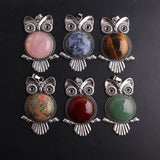 6pcs Natural Stone Owl Pendant Healing Jewelry Necklace Wholesales