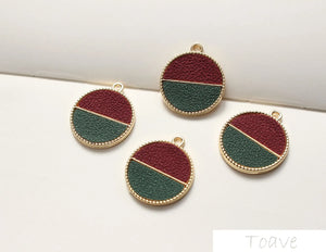 6pcs Faux Leather Retro Pendant Earrings