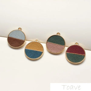 6pcs Faux Leather Retro Pendant Earrings