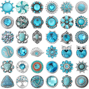 6pcs Snap 18mm Flower Fish Tree Eye Metal Snap button DIY
