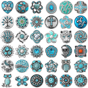 6pcs/lot 18mm Snap Buttons - Cross Wing Hand Butterfly Tree Flower Metal Snap