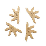 6pcs Brass Sun Face Charms for DIY Earrings Necklace Making