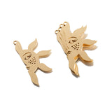 6pcs Brass Sun Face Charms for DIY Earrings Necklace Making