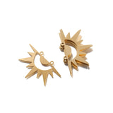 6pcs Brass Sun Face Charms for DIY Earrings Necklace Making