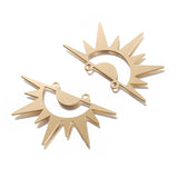 6pcs Brass Sun Face Charms for DIY Earrings Necklace Making