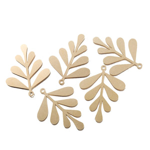 6pcs Brass Leaves Charms Pendant Diy Jewelry Earrings Necklace Supplies