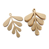 6pcs Brass Leaves Charms Pendant Diy Jewelry Earrings Necklace Supplies