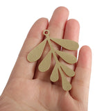 6pcs Brass Leaves Charms Pendant Diy Jewelry Earrings Necklace Supplies
