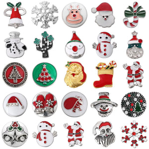 6pcs Christmas Snap Buttons for Snap Jewelry Rhinestone 18mm