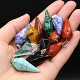 6pcs Mix Agates Stone Pendant Charms for DIY Necklace