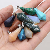 6pcs Mix Agates Stone Pendant Charms for DIY Necklace