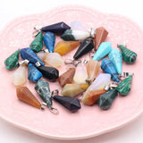 6pcs Mix Agates Stone Pendant Charms for DIY Necklace