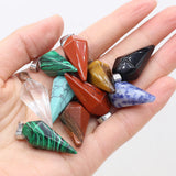 6pcs Mix Agates Stone Pendant Charms for DIY Necklace
