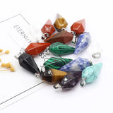 6pcs Mix Agates Stone Pendant Charms for DIY Necklace