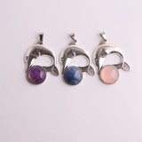 6pcs Dolphin Stone Pendant Crystal Quartz Healing Necklace Wholesale Lot