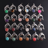 6pcs Dolphin Stone Pendant Crystal Quartz Healing Necklace Wholesale Lot