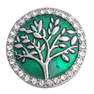 6pcs Crystal Tree of Life Snap Buttons 18mm DIY Snap Jewelry