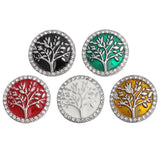 6pcs Crystal Tree of Life Snap Buttons 18mm DIY Snap Jewelry
