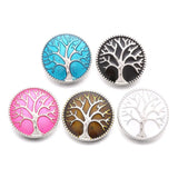 6pcs Crystal Tree of Life Snap Buttons 18mm DIY Snap Jewelry