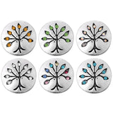 6pcs Crystal Tree of Life Snap Buttons 18mm DIY Snap Jewelry