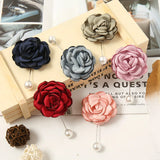 6pcs Fabric Camellia Flower Brooches Men/Women Brooch Pins Suits Decoration