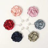 6pcs Fabric Camellia Flower Brooches Men/Women Brooch Pins Suits Decoration
