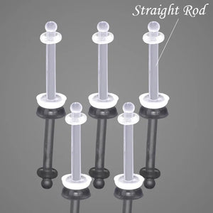 6pcs Clear Acrylic Nose Lip Retainer Bar Piercings
