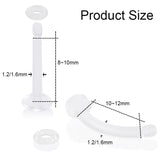 6pcs Clear Acrylic Nose Lip Retainer Bar Piercings