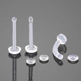 6pcs Clear Acrylic Nose Lip Retainer Bar Piercings