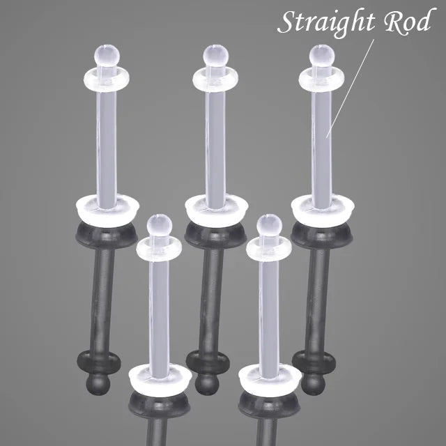 6pcs Clear Acrylic Nose Lip Retainer Bar Piercings