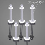 6pcs Clear Acrylic Nose Lip Retainer Bar Piercings