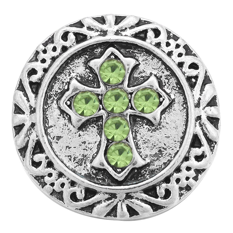 6pcs Green Crystal Rhinestone 18mm Snap Buttons for Snap Bracelet Women