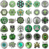 6pcs Green Crystal Rhinestone 18mm Snap Buttons for Snap Bracelet Women