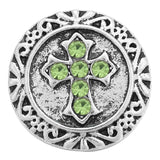 6pcs Green Crystal Rhinestone 18mm Snap Buttons for Snap Bracelet Women