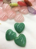 6pcs Hearts Shape Quartzs, Jades, Agates, Crystals Beads for DIY Jewelry