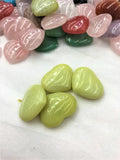 6pcs Hearts Shape Quartzs, Jades, Agates, Crystals Beads for DIY Jewelry