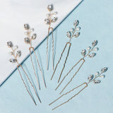 6pcs Leaf Pearl Hair Pins for Women Jewelry Wedding Accessories