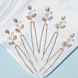 6pcs Leaf Pearl Hair Pins for Women Jewelry Wedding Accessories