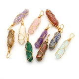 6pcs Mix Natural Stone Pendant Cylindrical Agates DIY Jewelry Necklace