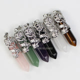 6pcs Natural Stone Dragon Pendants Reiki Chakra Healing Gemstone