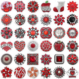 6pcs Rhinestone Red Snap Buttons 18mm DIY Bracelet