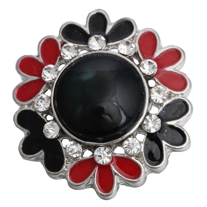 6pcs Rhinestone Red Snap Buttons 18mm DIY Bracelet