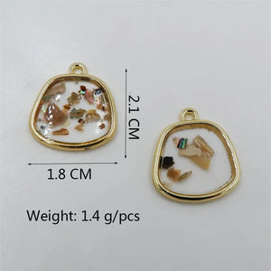 6pcs Abalone Shell Charms DIY Earrings Necklace UV Resin Accessory