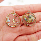 6pcs Abalone Shell Charms DIY Earrings Necklace UV Resin Accessory