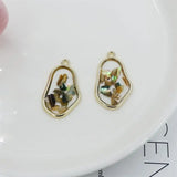 6pcs Abalone Shell Charms DIY Earrings Necklace UV Resin Accessory
