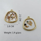 6pcs Abalone Shell Charms DIY Earrings Necklace UV Resin Accessory