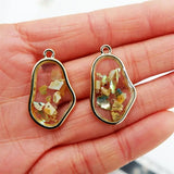 6pcs Abalone Shell Charms DIY Earrings Necklace UV Resin Accessory